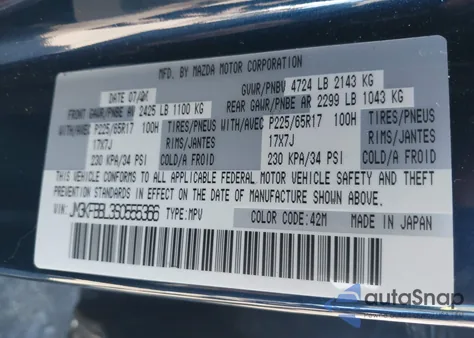 2025 Mazda Cx-5 2.5 S Select from USA, damaged, VIN JM3KFBBL3S0555366